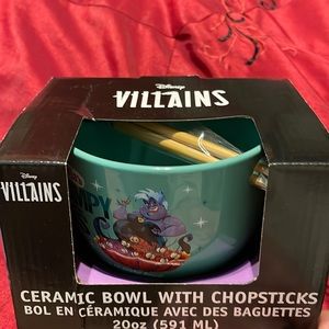 Disney Villains Ursula Ceramic Bowl With Chopsticks